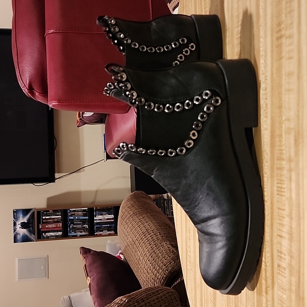 Wild Diva Black Boots (eyelet design)